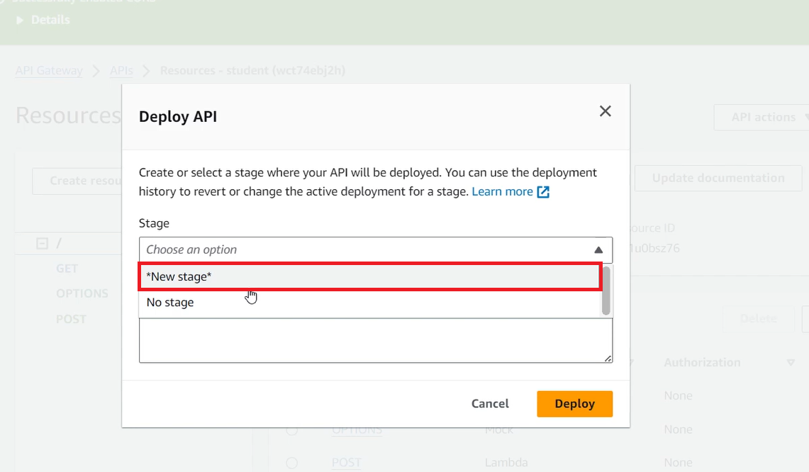 Create API Step 8